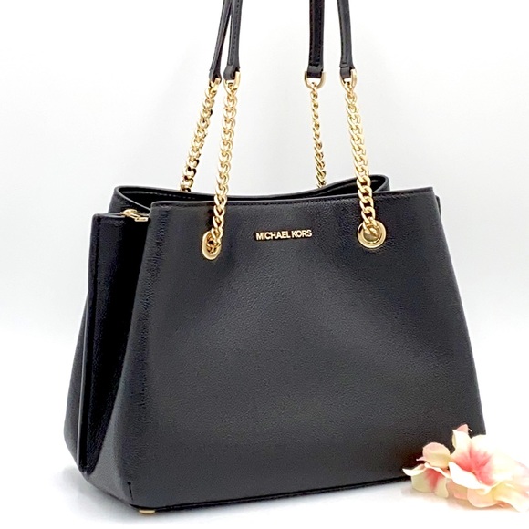 Michael Kors Handbags - MICHAEL KORS TEAGEN LG LONG DROP SATCHEL BLACK